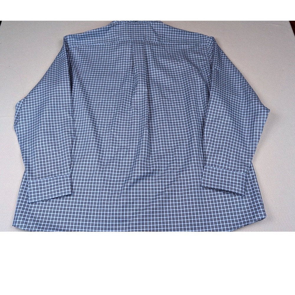Roundree & Yorke‎ TravelSmart Mens XXL Blue Plaid Button Down Shirt Long Sleeve